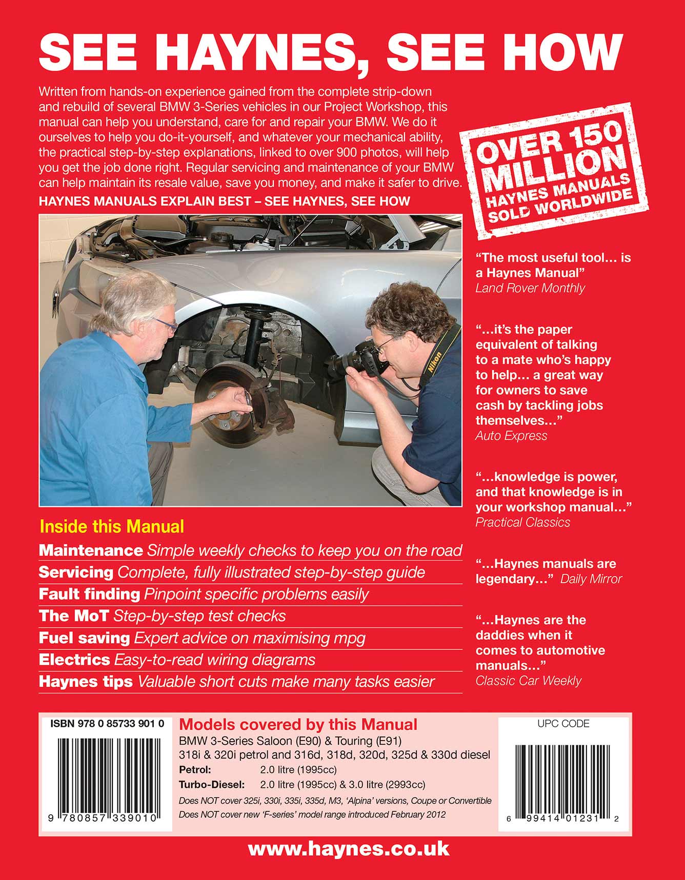 BMW 3-Series (Sept 08-Feb 2012) Haynes Repair Manual