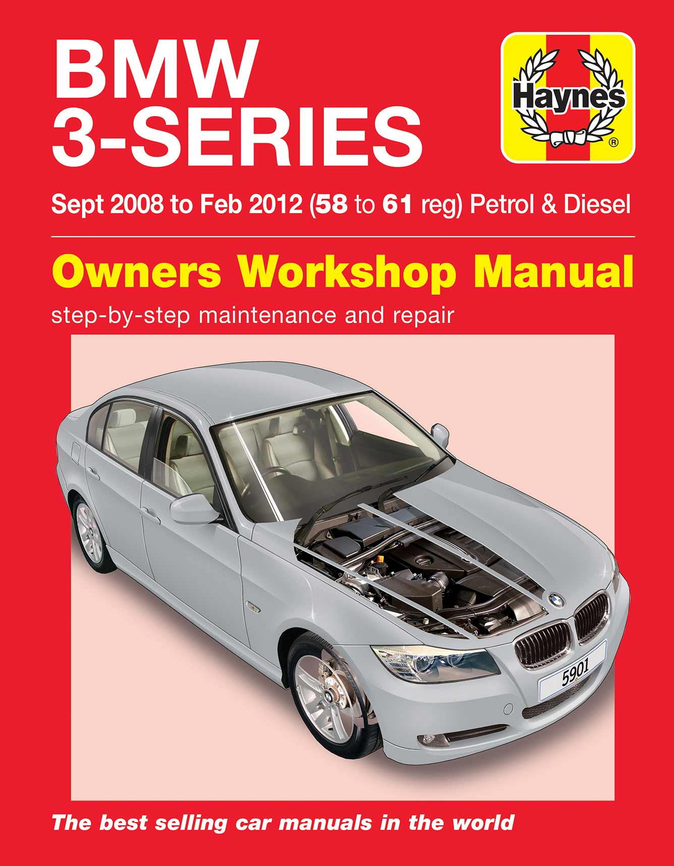 BMW 3-Series (Sept 08-Feb 2012) Haynes Repair Manual Printed Book Front Cover