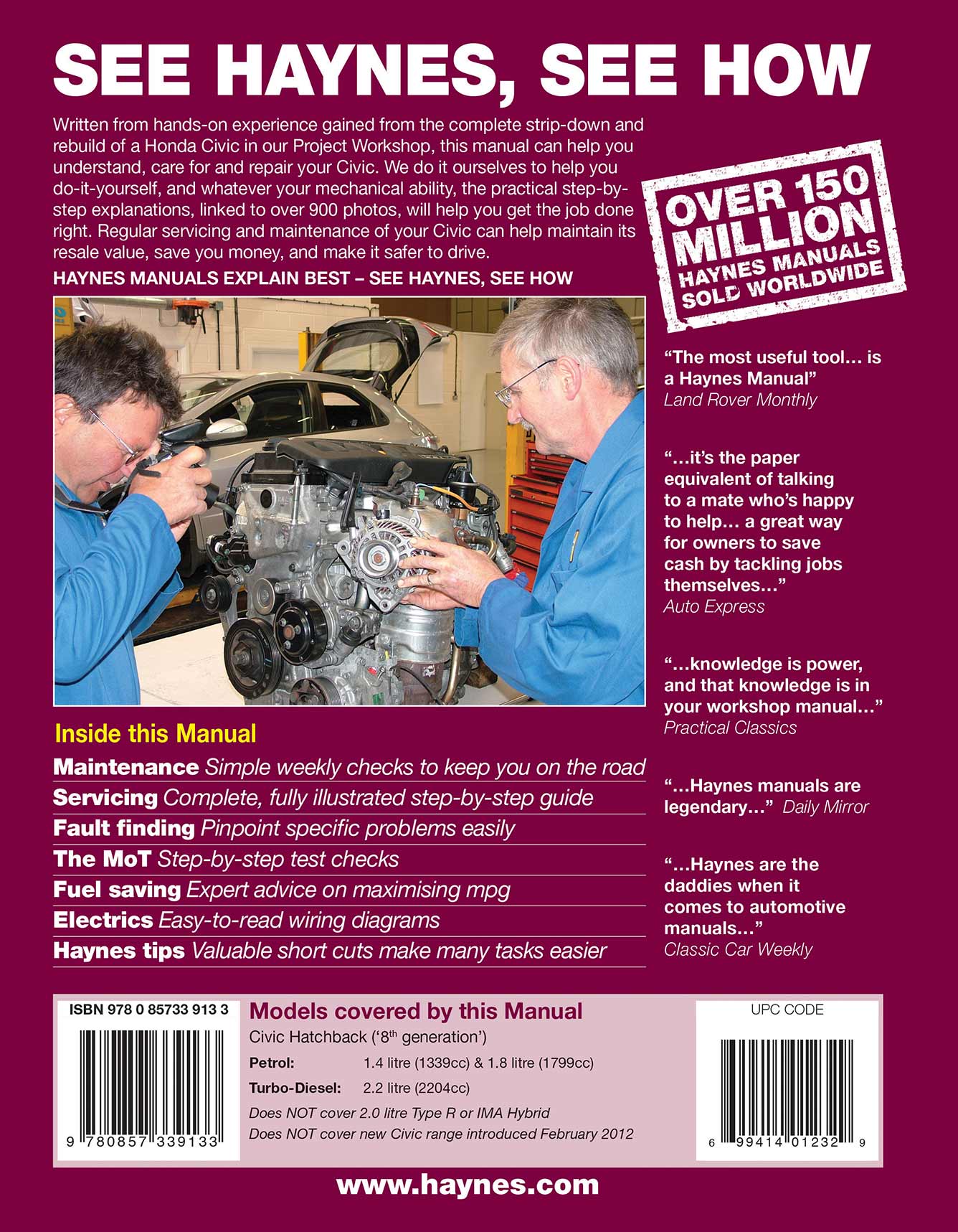Honda Civic (Jan 2006-2012) Haynes Repair Manual