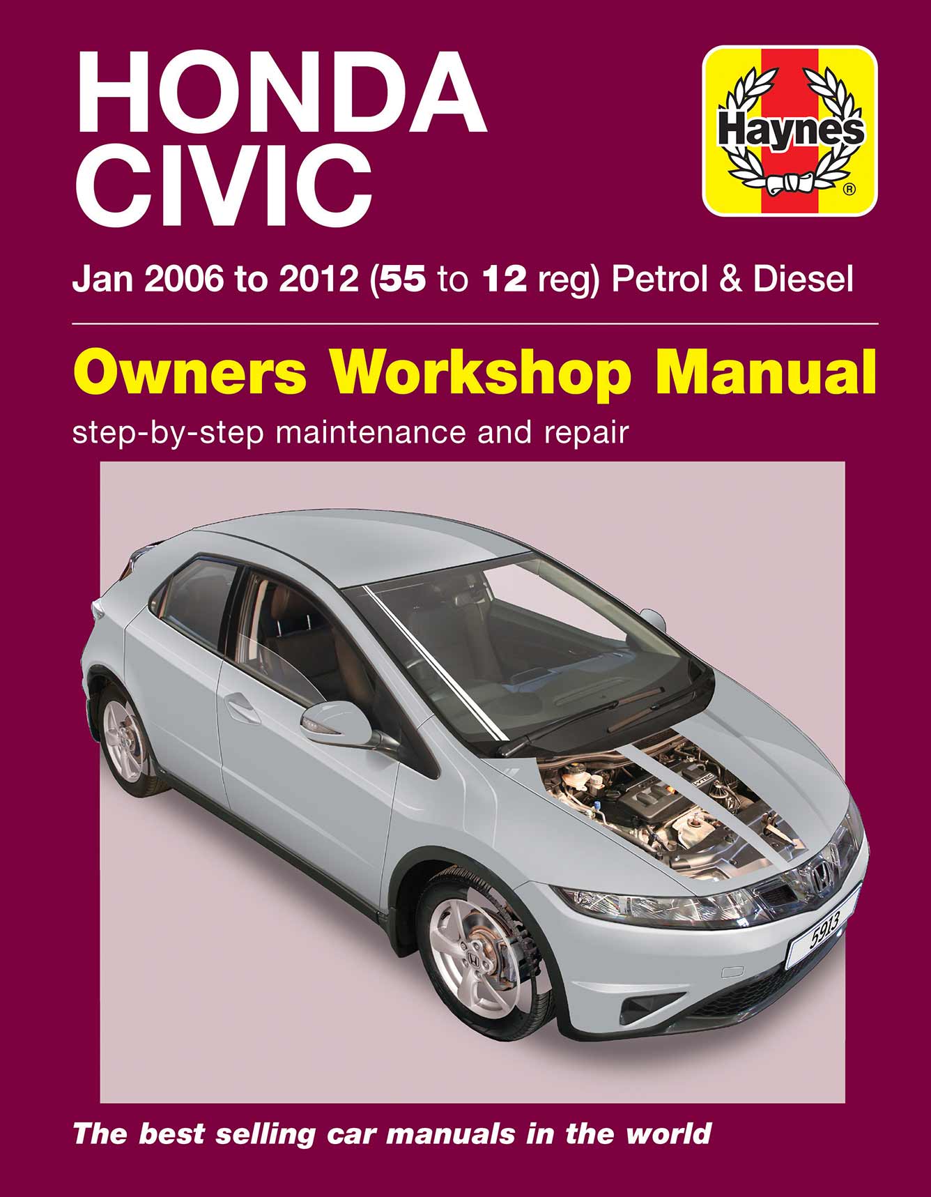 Honda Civic (Jan 2006-2012) Haynes Repair Manual Printed Book Front Cover