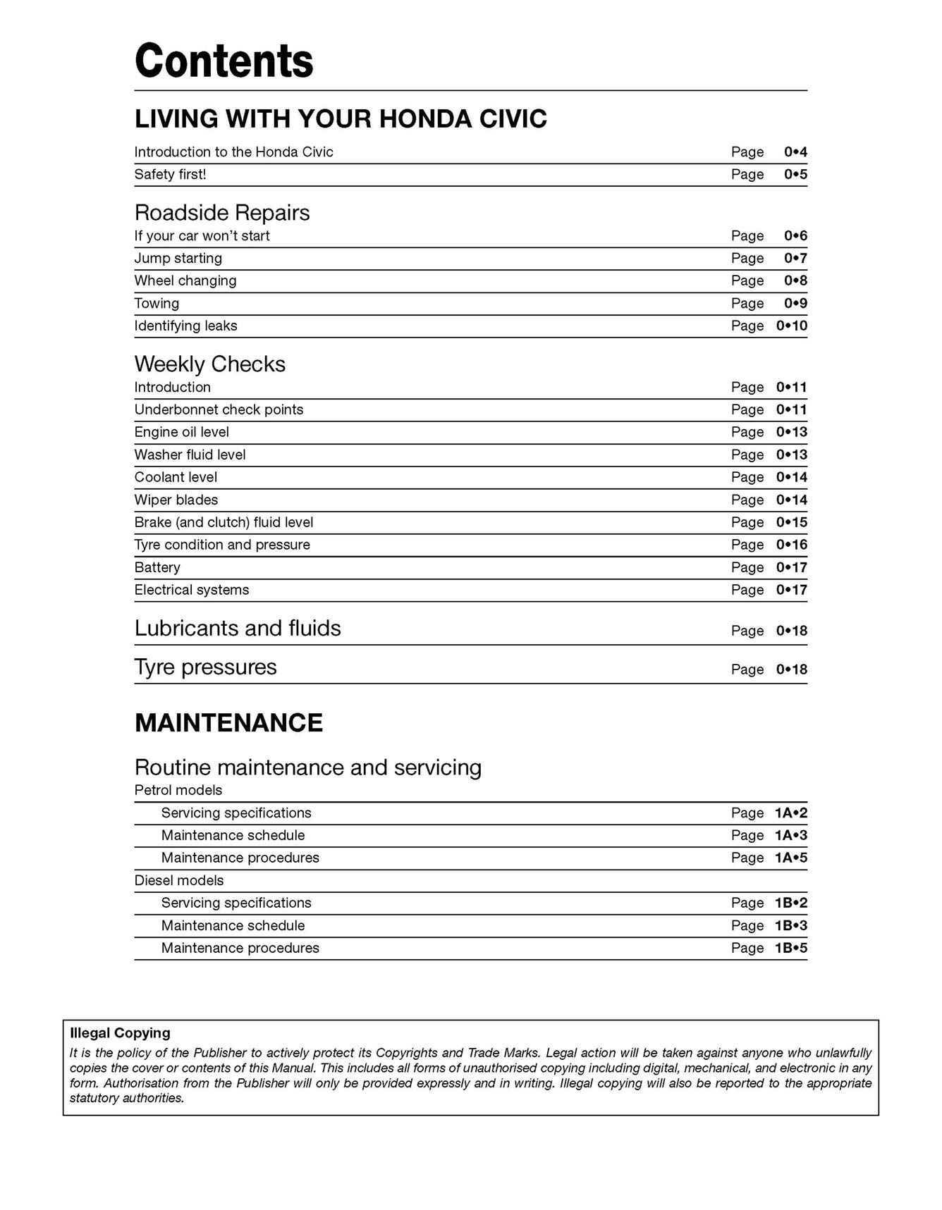 Honda Civic (Jan 2006-2012) Haynes Repair Manual