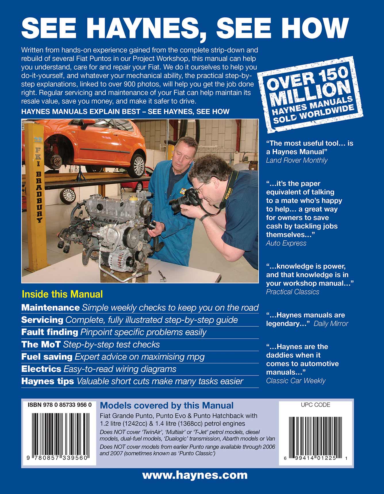 Fiat Grande Punto, Punto Evo and Punto Petrol (2006-2015) Haynes Repair Manual