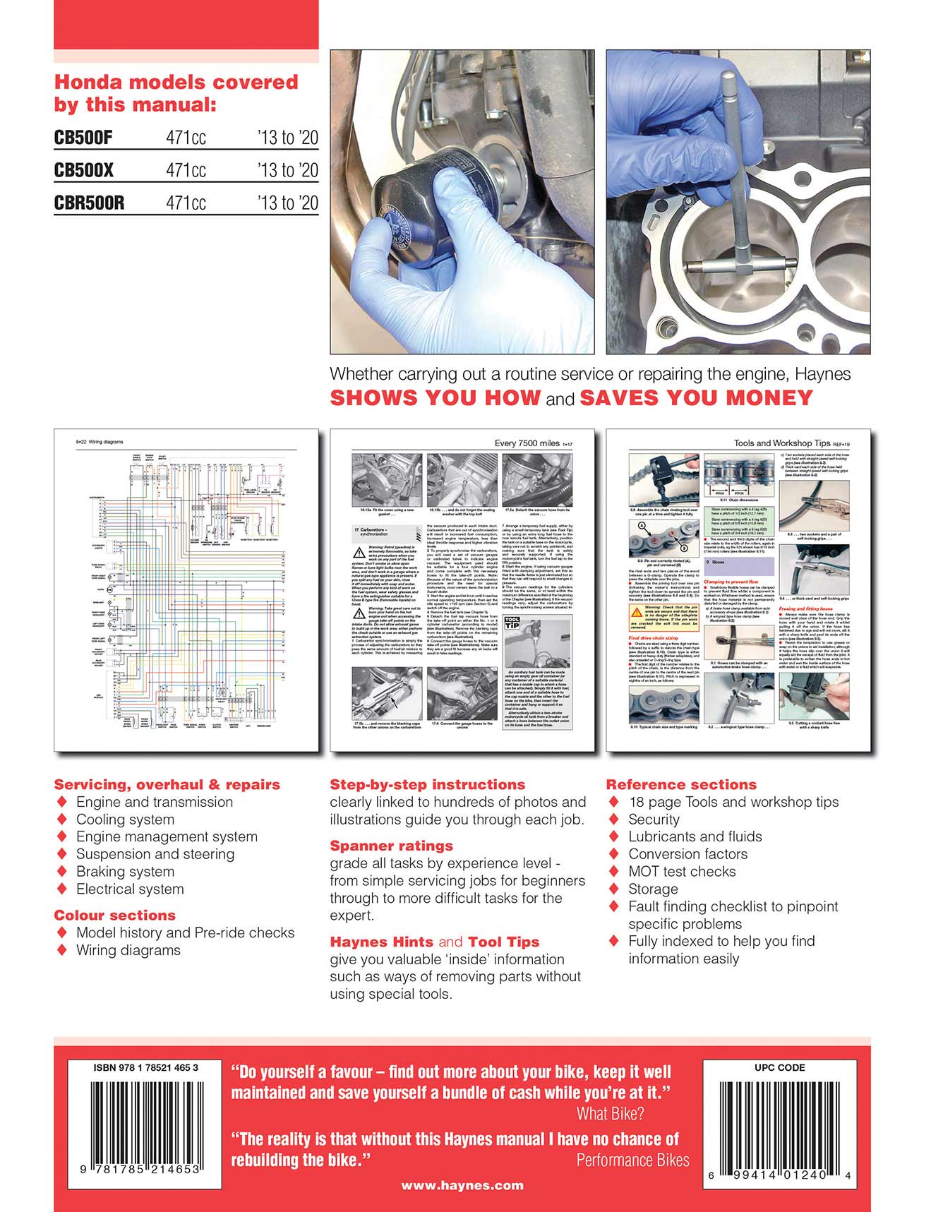Honda CB500F/X & CBR500R (2013-2020) Haynes Repair Manual – Haynes