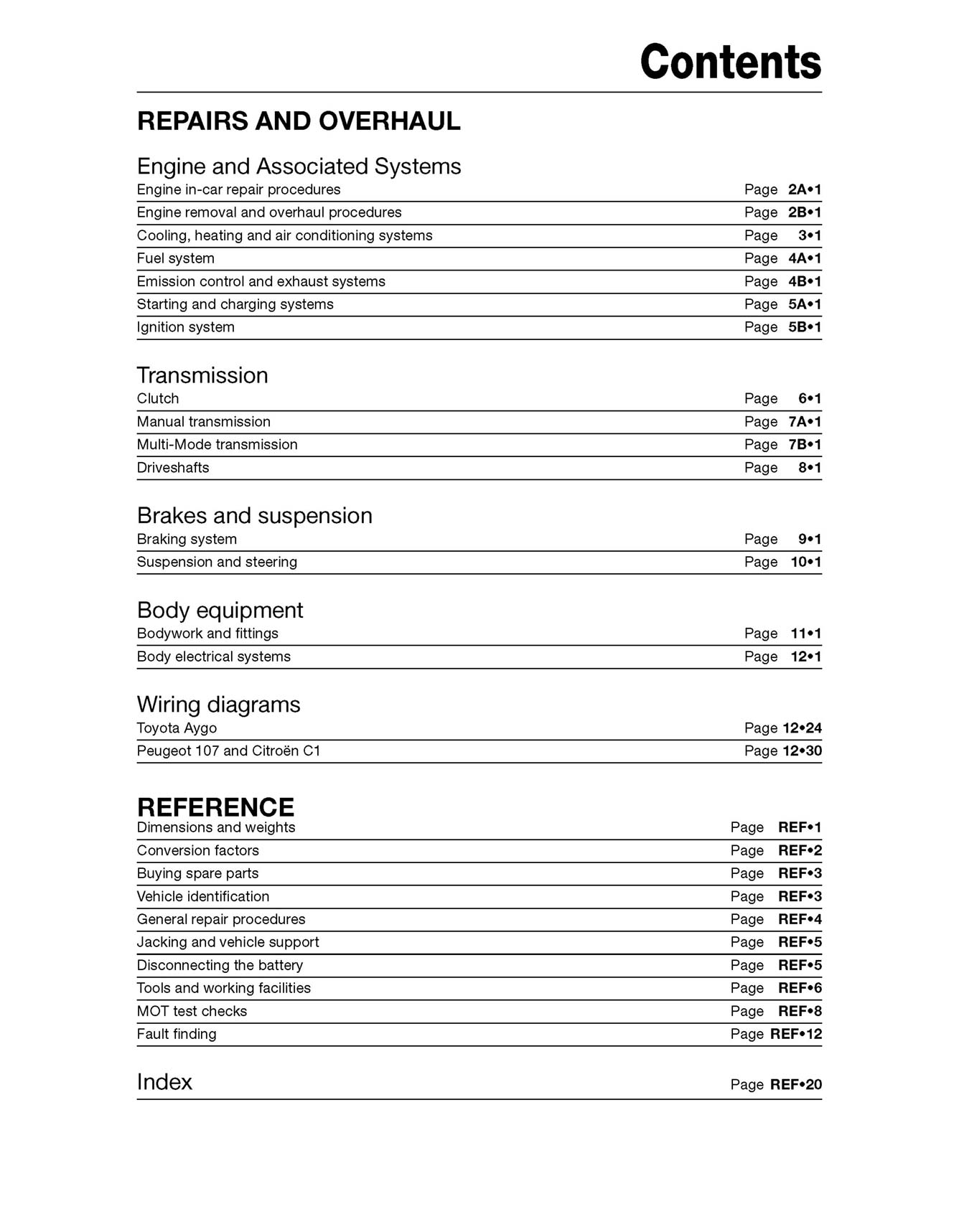 Toyota Aygo, Peugeot 107 & Citroen C1 petrol (2005-2014) Haynes Repair Manual