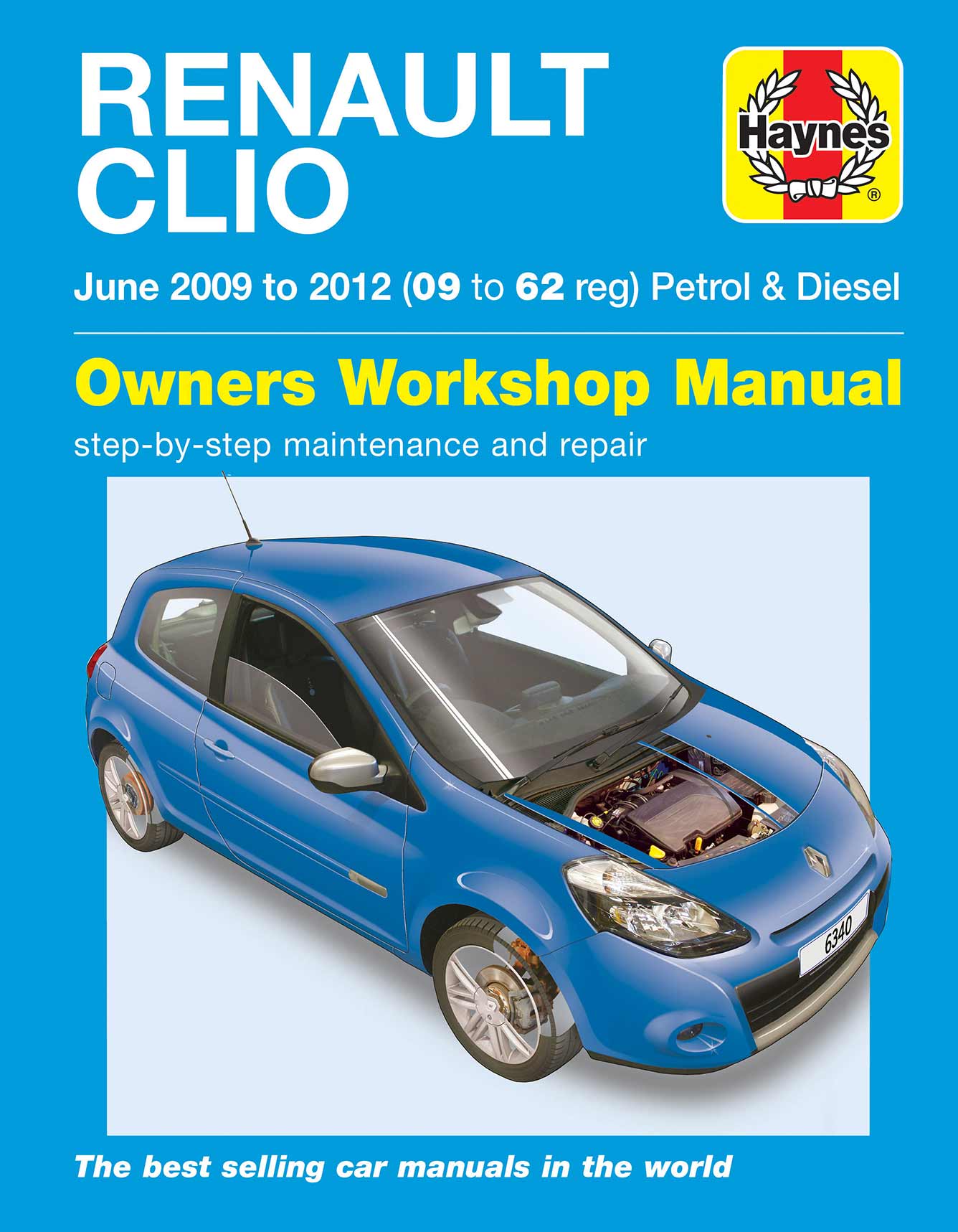 Renault Clio (Jun 2009-2012) 09 to 62 Haynes Repair Manual Printed Book Front Cover