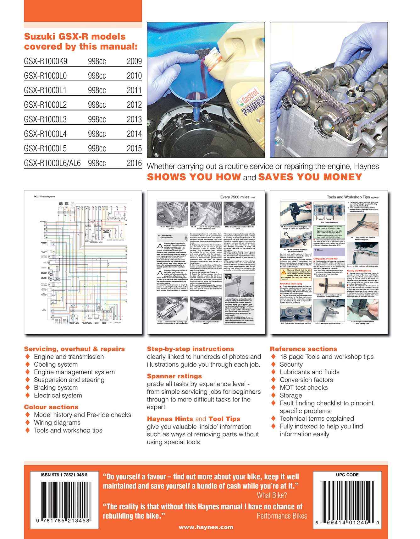 Suzuki GSX-R1000 (2009-2016) Haynes Repair Manual