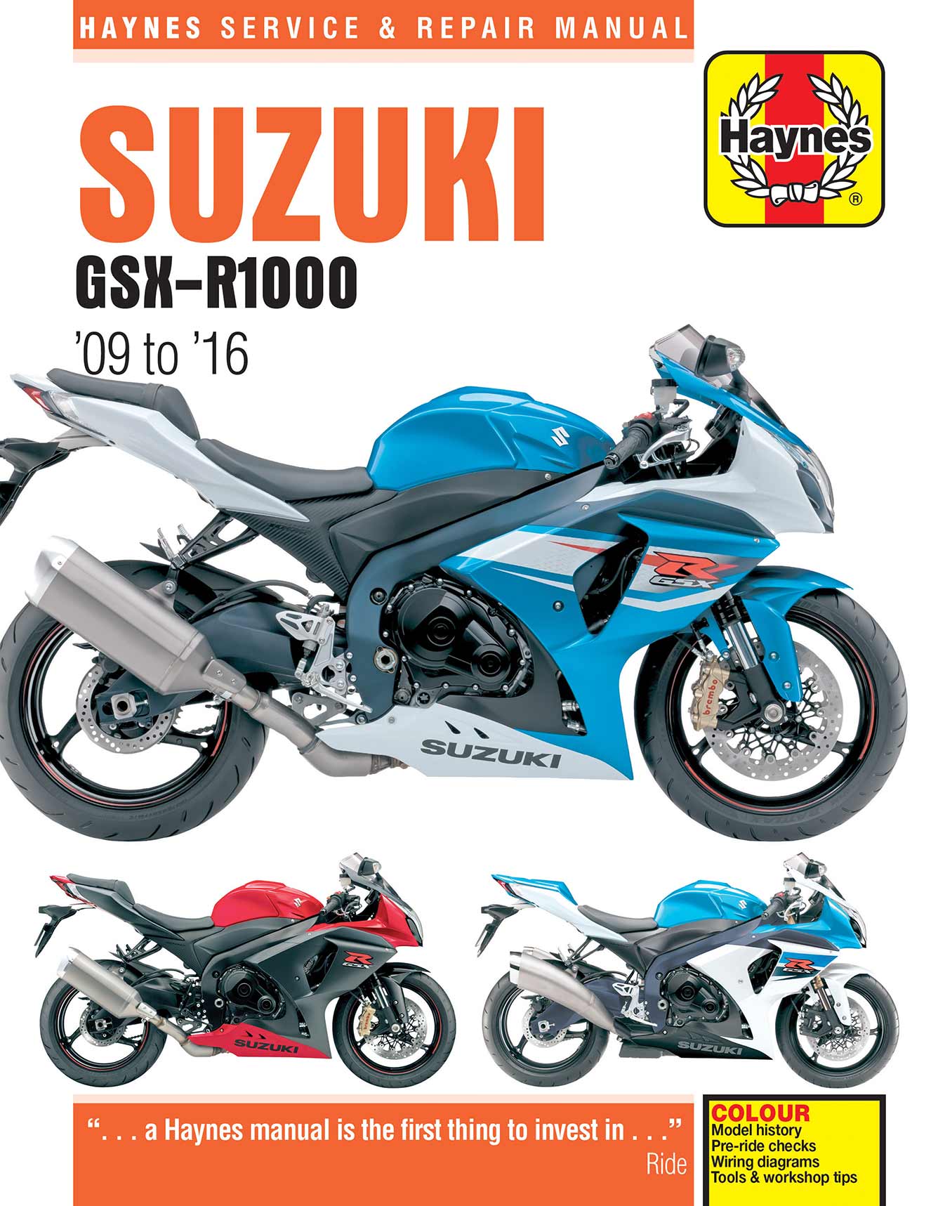 Suzuki GSX-R1000 (2009-2016) Haynes Repair Manual Printed Book Front Cover