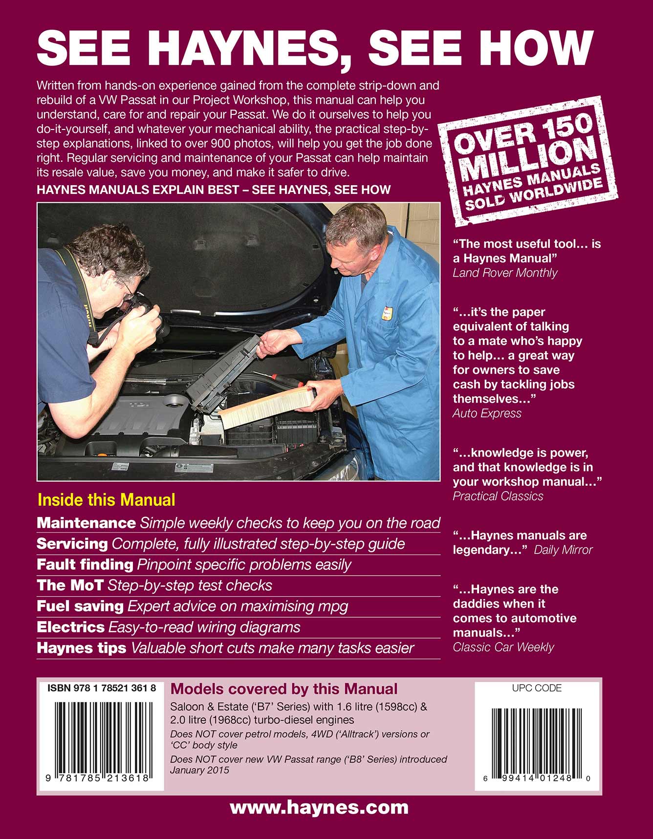 Volkswagen Passat Diesel (2011-2014) 60 to 64 Haynes Repair Manual