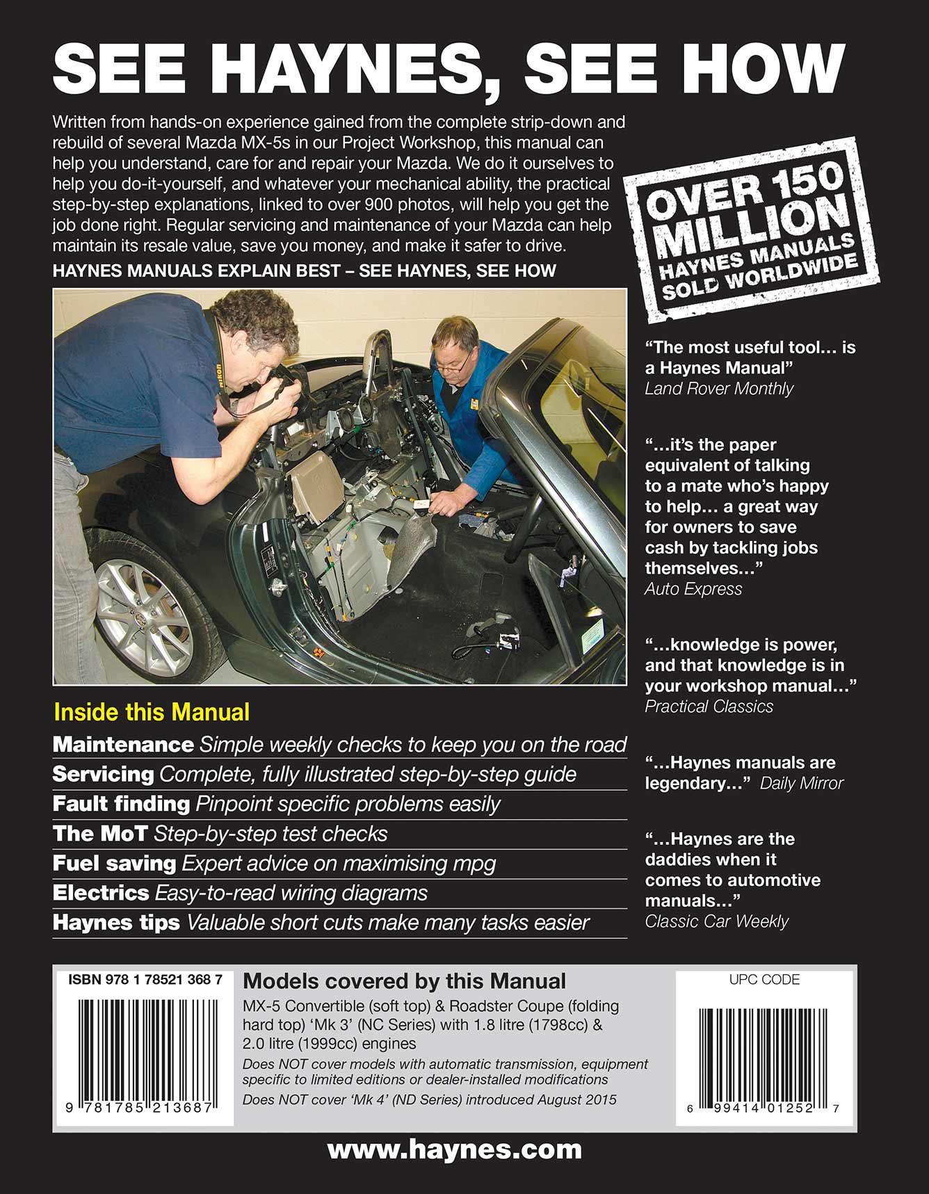 Mazda MX-5 (Oct 2005-July 2015) 55 to 15 Haynes Repair Manual