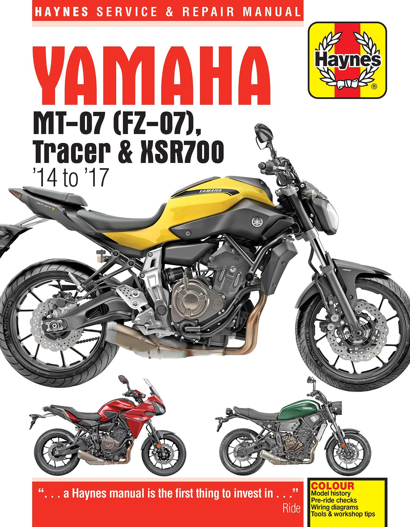 Yamaha MT-07, Tracer & XSR700 (2014-2017) Haynes Repair Manual