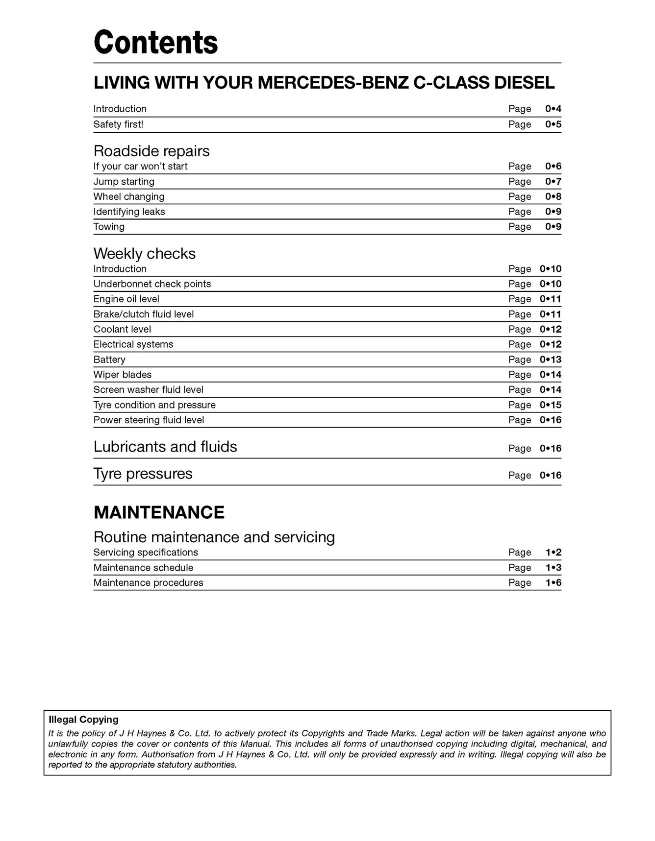 Mercedes-Benz C-Class Diesel (Jun 2007-Feb 2014) 07 to 63 Haynes Repair Manual