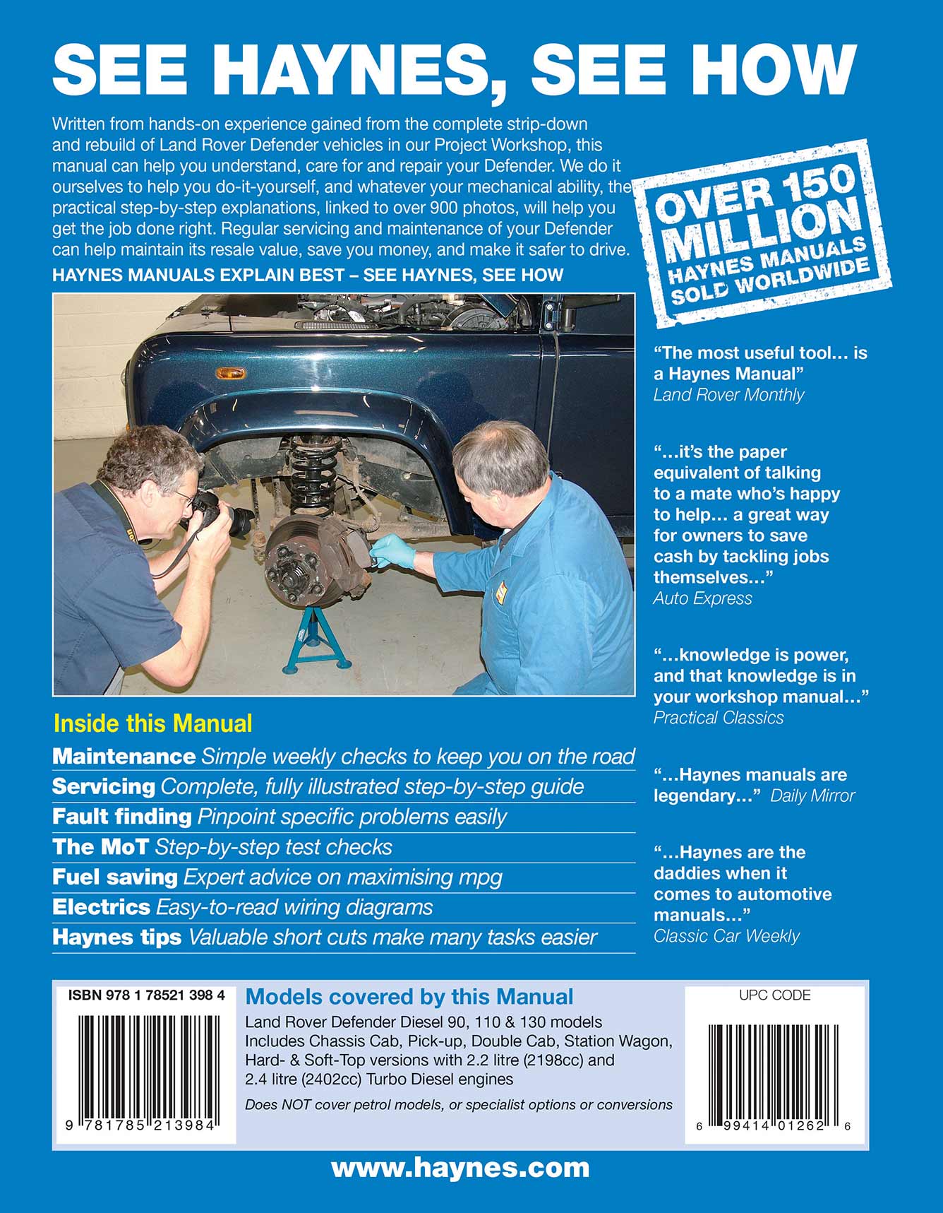 Land Rover Defender Diesel (Feb 2007-2016) 56 to 16 Haynes Repair Manual