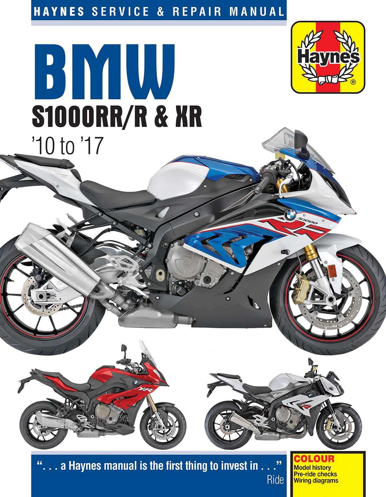 BMW S1000RR/R & XR (2010-2017) Haynes Repair Manual Printed Book Front Cover