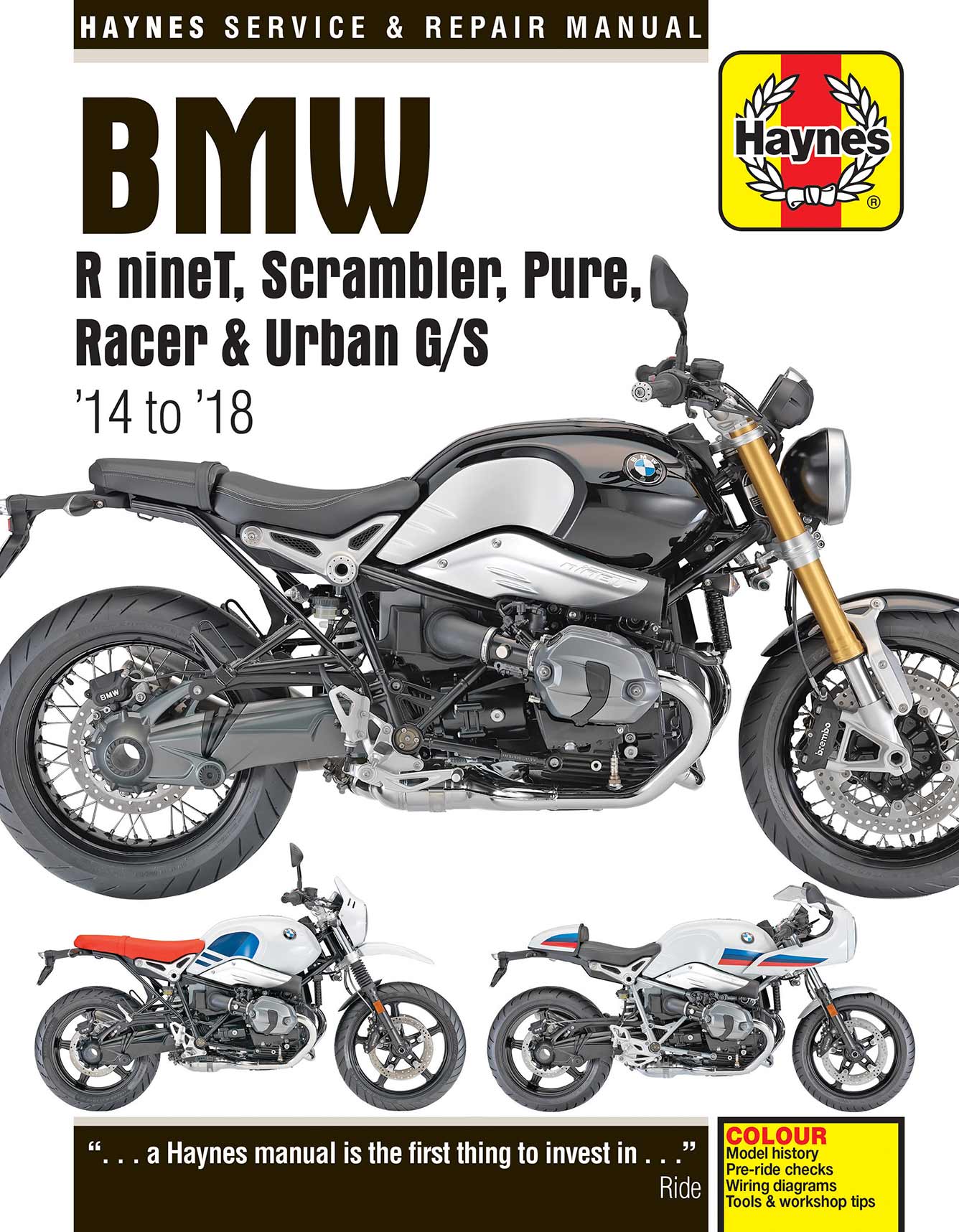 BMW R nineT (2014-2018) Haynes Repair Manual Printed Book Front Cover