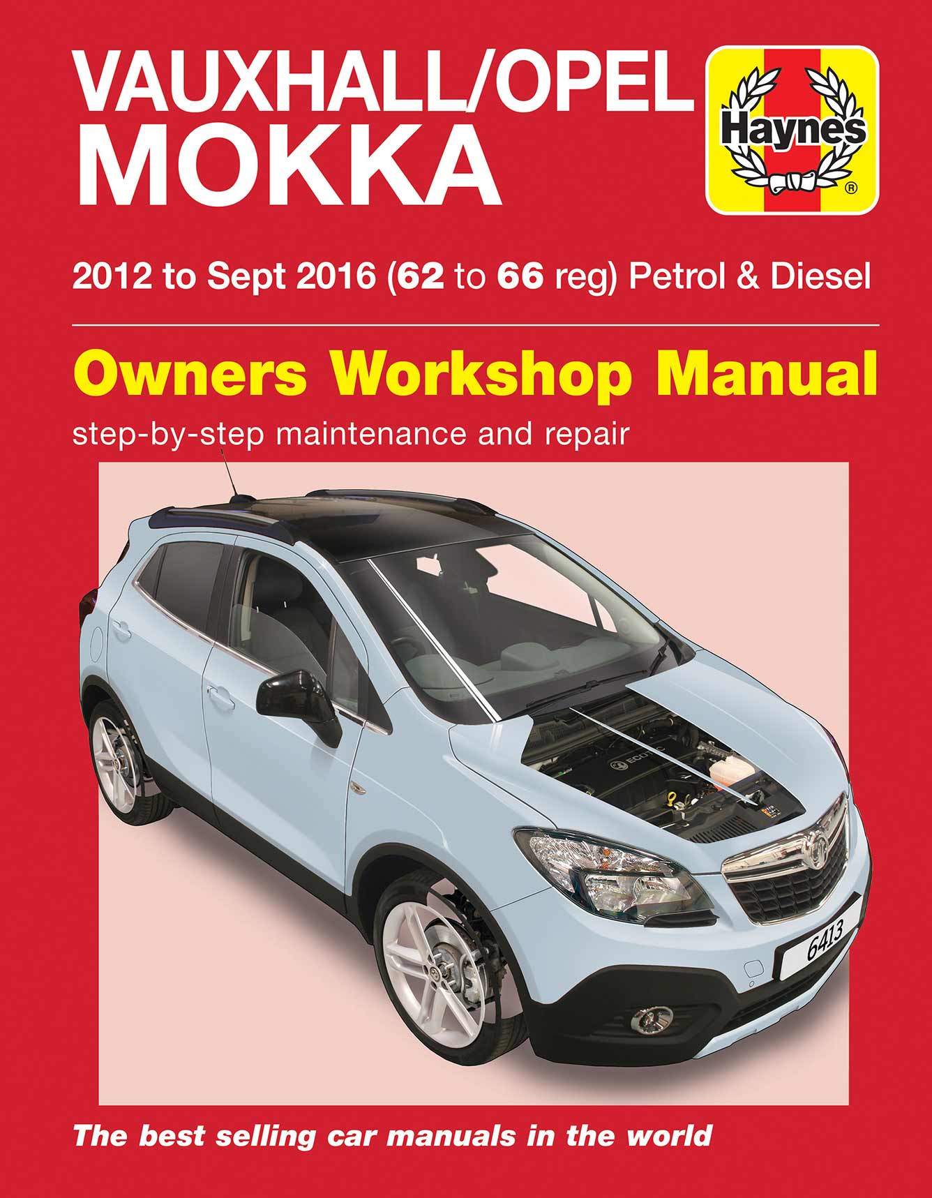Vauxhall/Opel Mokka Petrol & Diesel (2012-Sept 2016) 62 to 66 Haynes Repair Manual Printed Book Front Cover