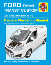 Ford Transit Custom Diesel (2013-Nov 2017) 62 to 67 Haynes Repair Manual Printed Book Front Cover