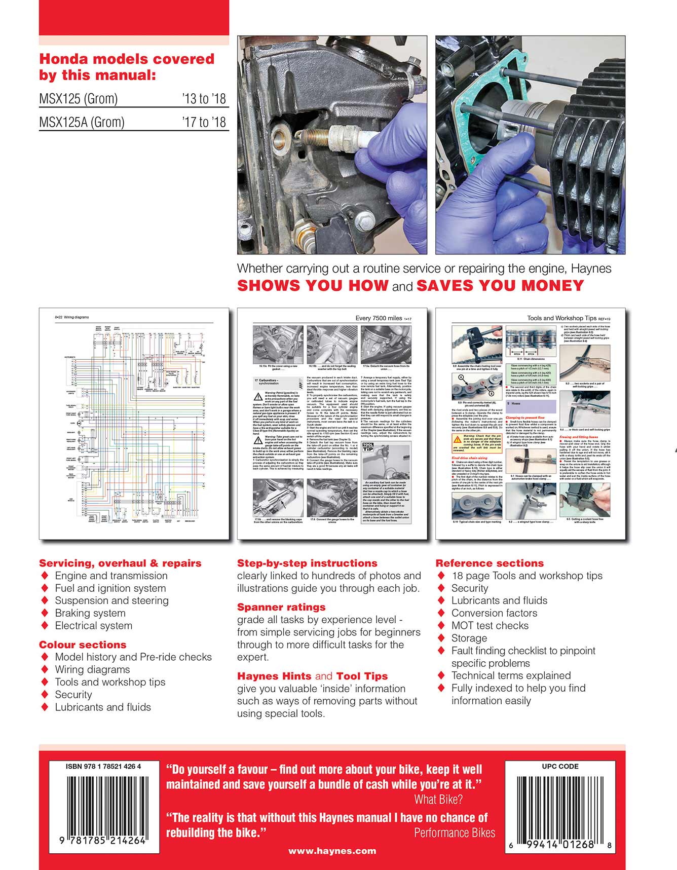 Honda MSX125 (Grom) (2013-2018) Haynes Repair Manual