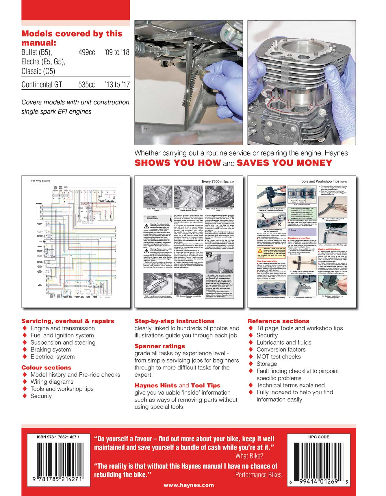 Royal Enfield 500 Bullet/Classic & 535 Continental GT (2009-2018) Haynes Repair Manual