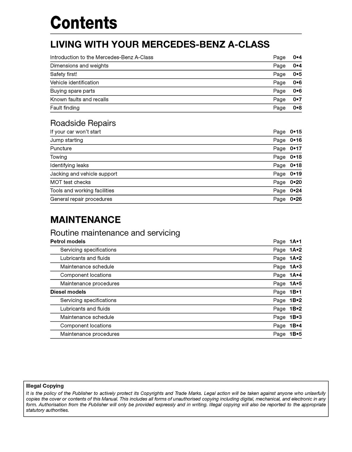 Mercedes-Benz A-Class Sept 2012-May 2018 (62 to 18 reg) Petrol & Diesel Haynes Repair Manual