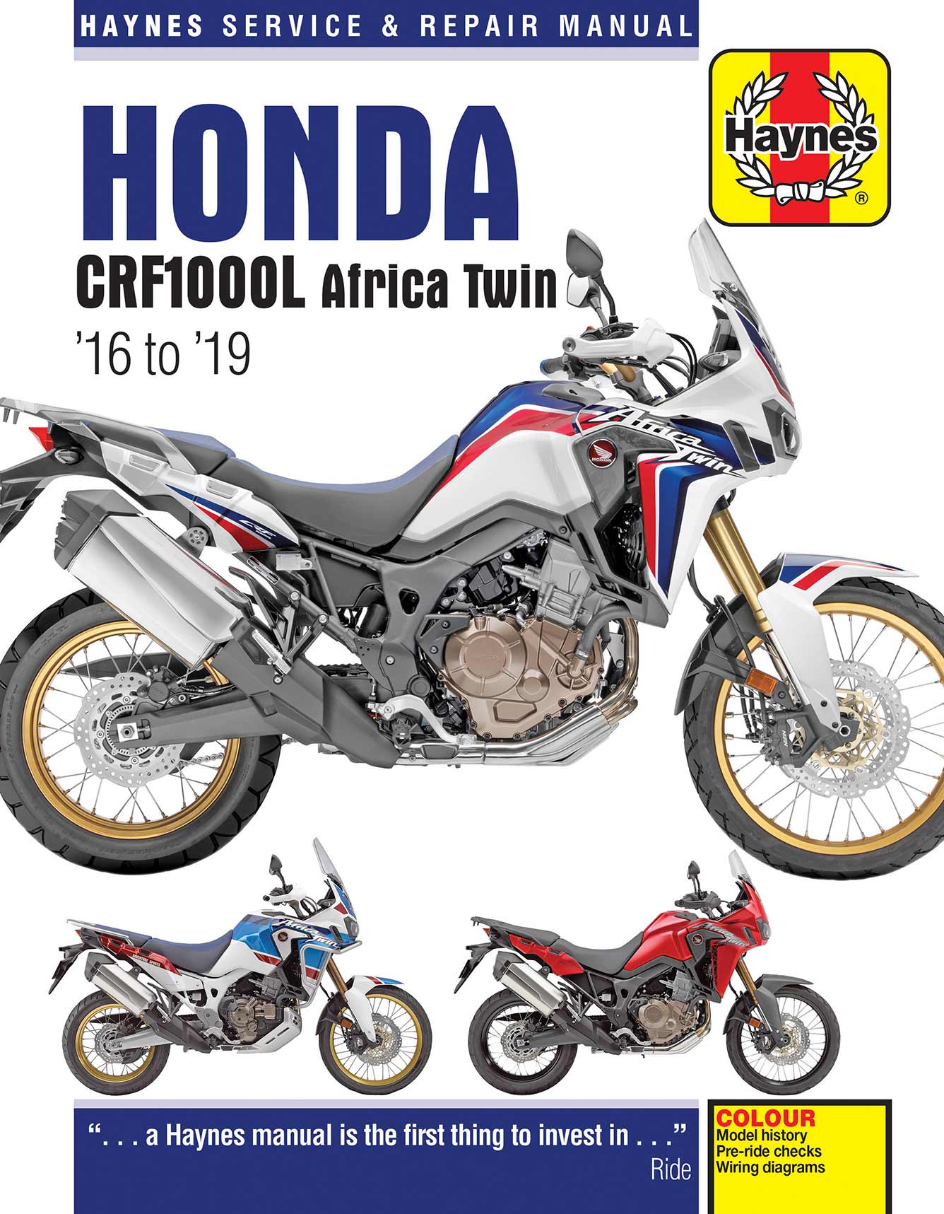 Honda CRF1000 Africa Twin (2016-2019) Haynes Repair Manual Printed Book Front Cover