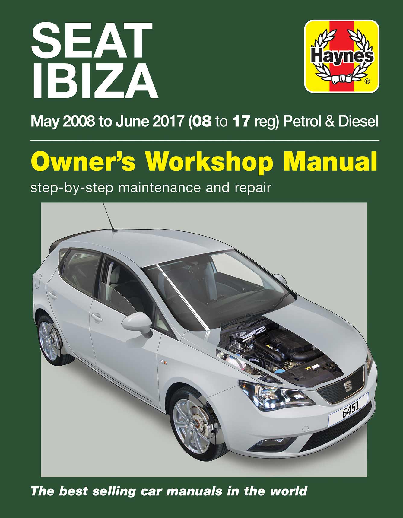 Seat Ibiza May 2008-June 2017 Haynes Repair Manual Printed Book Front Cover