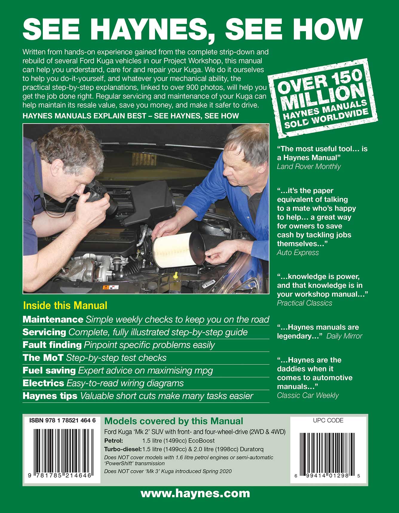 Ford Kuga 2013-Feb 2020 (62 to 69) Haynes Repair Manual